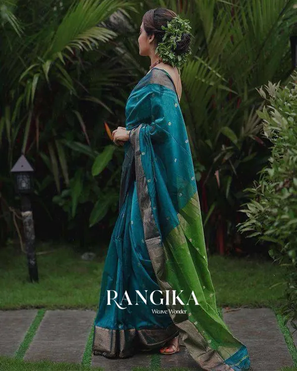 Rama_Color_Premium_Cotton_Silk_Saree_With_Classy_Blouse_and_tassels