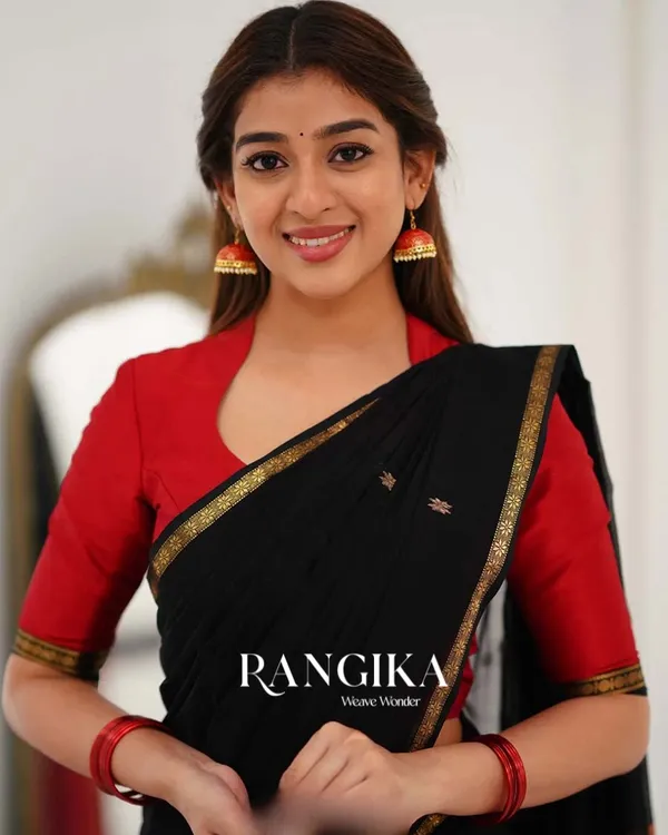 Black_Color_Premium_Cotton_Silk_Saree_With_Classy_Blouse_and_tassels