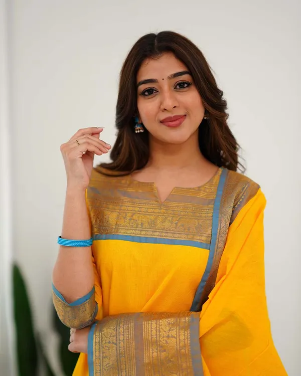 Yellow_Cotton_Salwar_With_Dupatta_For_Women