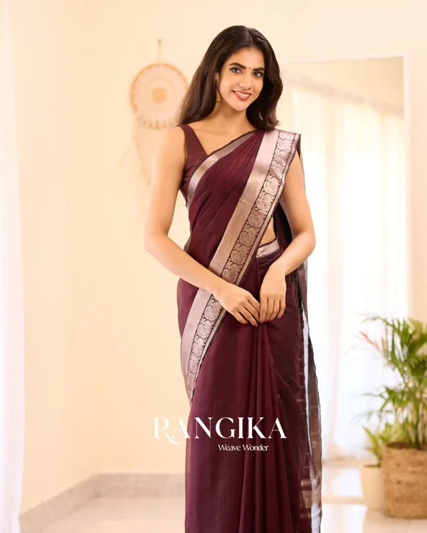Wine_Color_Premium_Cotton_Silk_Saree_With_Classy_Blouse_and_tassels