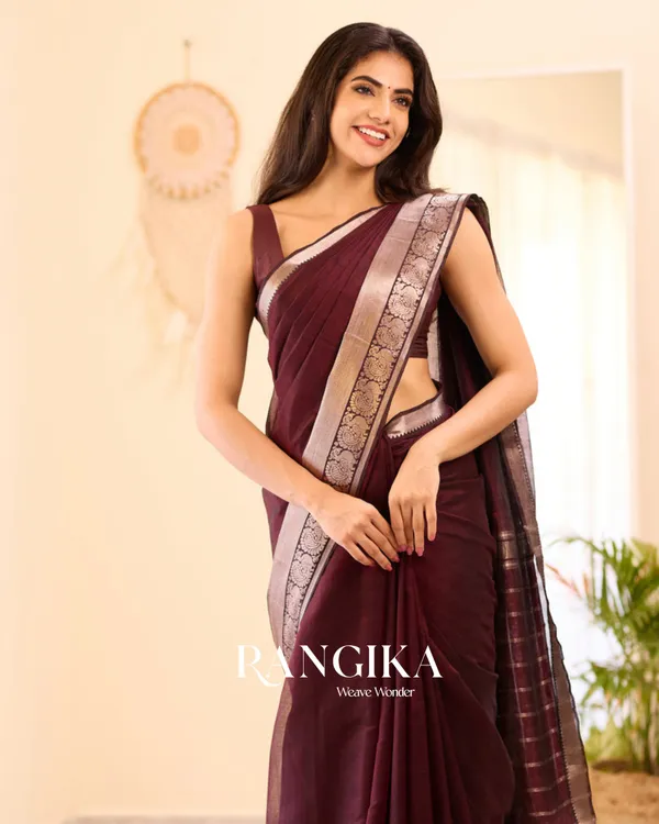 Wine_Color_Premium_Cotton_Silk_Saree_With_Classy_Blouse_and_tassels