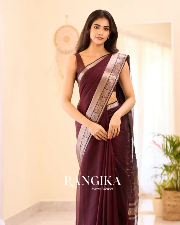 Wine_Color_Premium_Cotton_Silk_Saree_With_Classy_Blouse_and_tassels