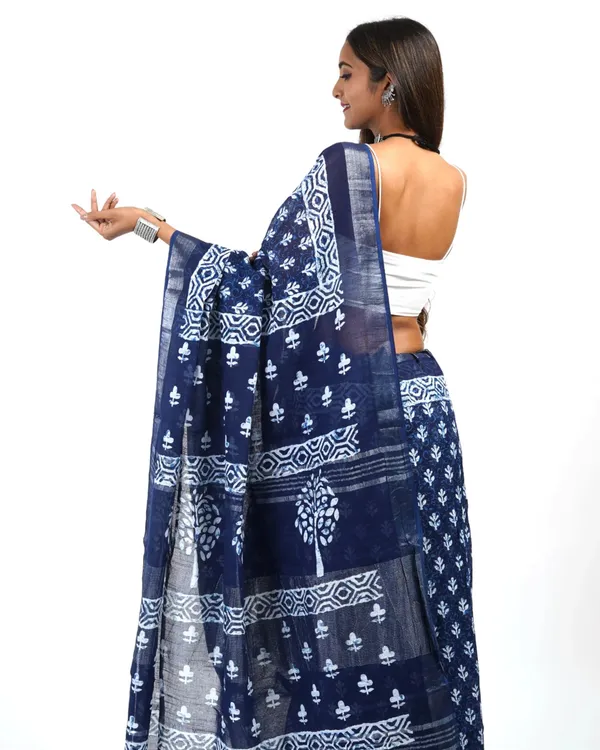 Blue_Color_1_-_Minute_Ready_to_Wear_Mulmul_Cotton_Saree_with_Blouse_Piece