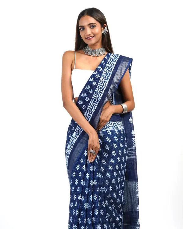 Blue_Color_1_-_Minute_Ready_to_Wear_Mulmul_Cotton_Saree_with_Blouse_Piece