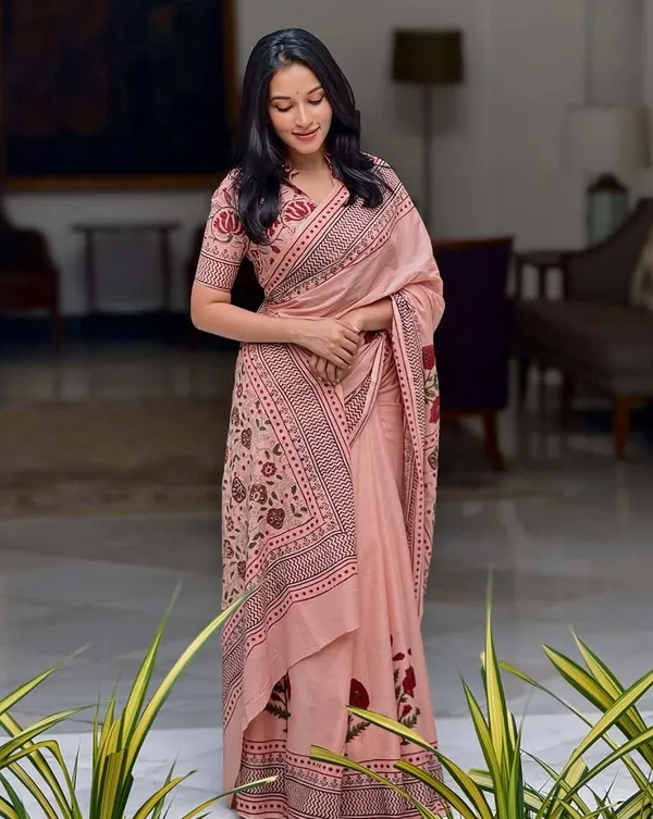 Rosy_Rani_-_Rani_Pink_Linen_Saree_with_Matching_Blouse_Piece