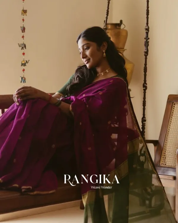Purple_And_Green_Premium_Cotton_Silk_Saree_With_Classy_Blouse_and_tassels