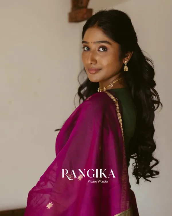 Purple_And_Green_Premium_Cotton_Silk_Saree_With_Classy_Blouse_and_tassels