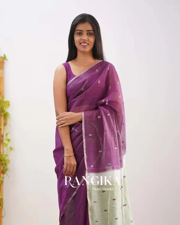 Purple_Color_Cotton_Silk_Saree_with_Calssy_Blouse_and_tassels
