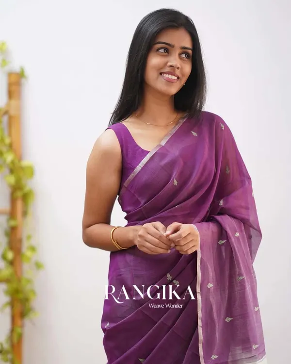 Purple_Color_Cotton_Silk_Saree_with_Calssy_Blouse_and_tassels