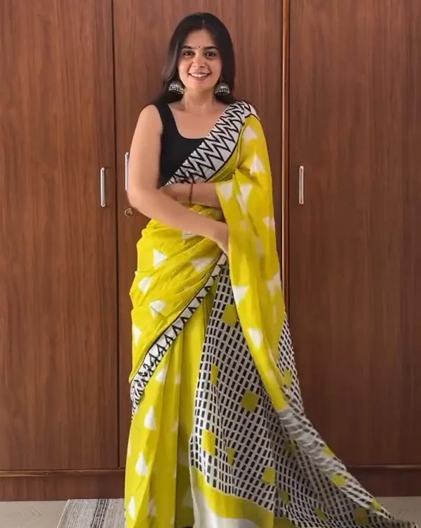 Sunset_Noir_-_Lemon_Yellow_Linen_Saree_with_Black_Blouse