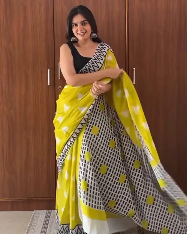 Sunset_Noir_-_Lemon_Yellow_Linen_Saree_with_Black_Blouse