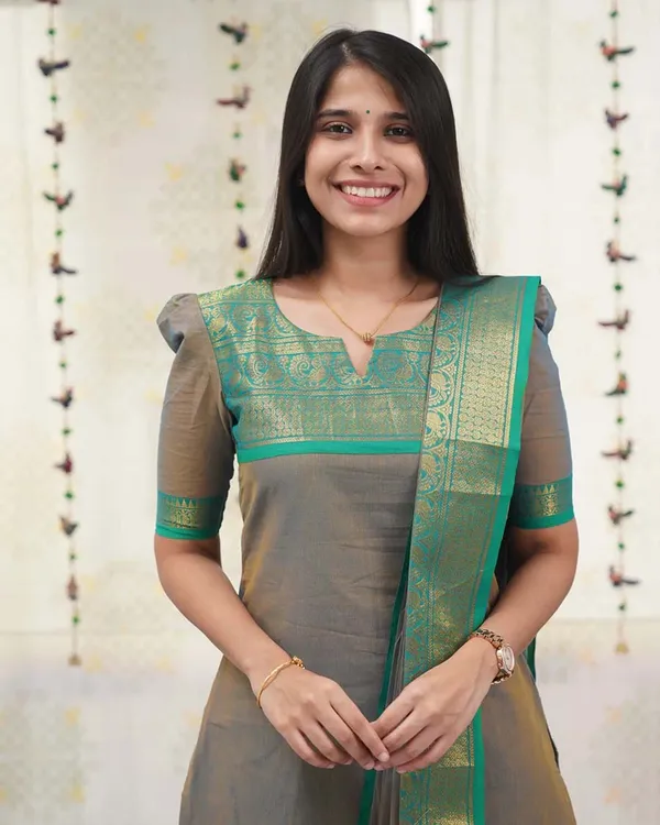 Grey_Cotton_Salwar_With_Dupatta_For_Women