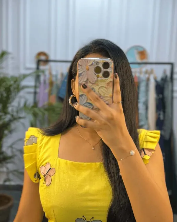Yellow_Pure_Cotton_One_Piece_Dress_Fully_Stitched_-_Butterfly_Design_Ready_To_Wear_For_Women