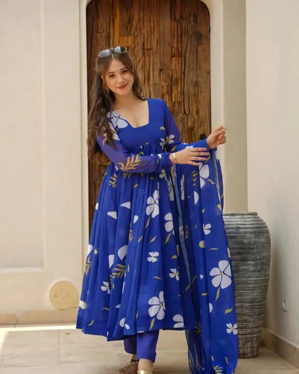 Navy_Blue_Pure_Georgette_One_Piece_Gown_Fully_Stitched_-_Gown_Ready_To_Wear_For_Women