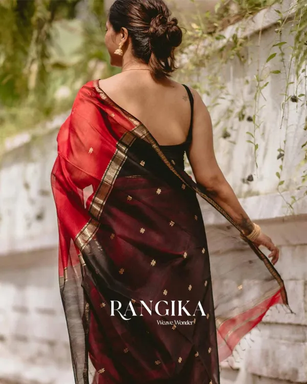 Red_And_Black_Premium_Cotton_Silk_Saree_With_Classy_Blouse_and_tassels