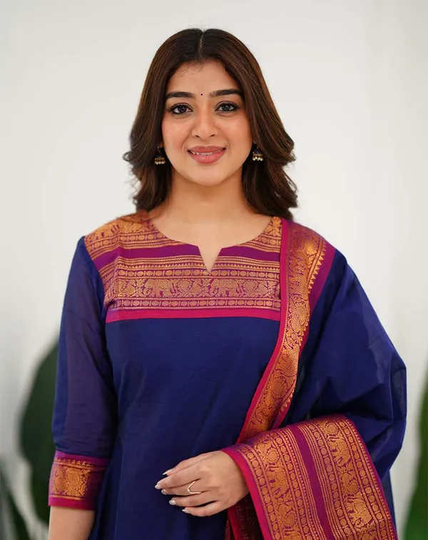 Navy_Blue_Cotton_Salwar_With_Dupatta_For_Women