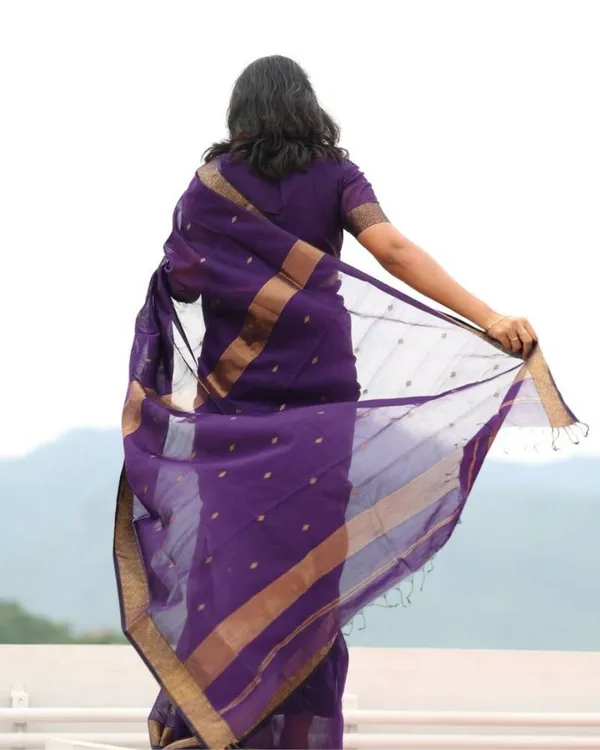Purple_Color_Premium_Cotton_Silk_Saree_With_Classy_Blouse