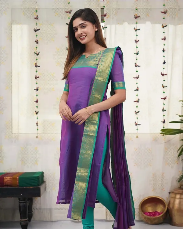 Purple_Cotton_Salwar_With_Dupatta_For_Women