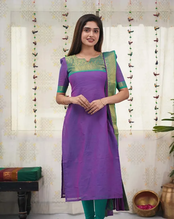 Purple_Cotton_Salwar_With_Dupatta_For_Women