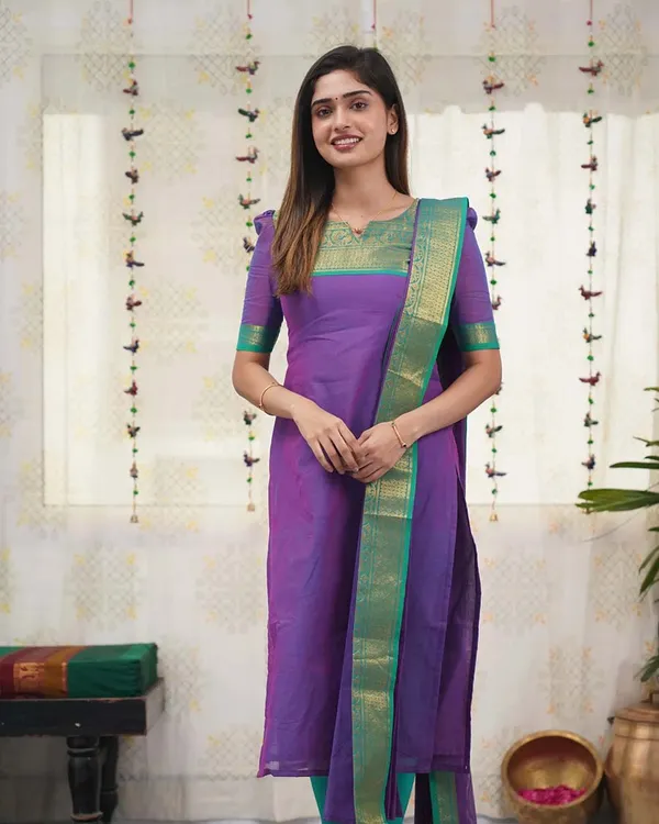 Purple_Cotton_Salwar_With_Dupatta_For_Women