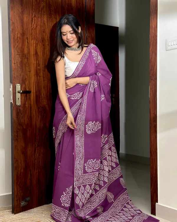 Purple_Color_1_Minute_Ready_To_Wear_Mulmul_Cotton_Digital_Printed_Saree_With_Pocket