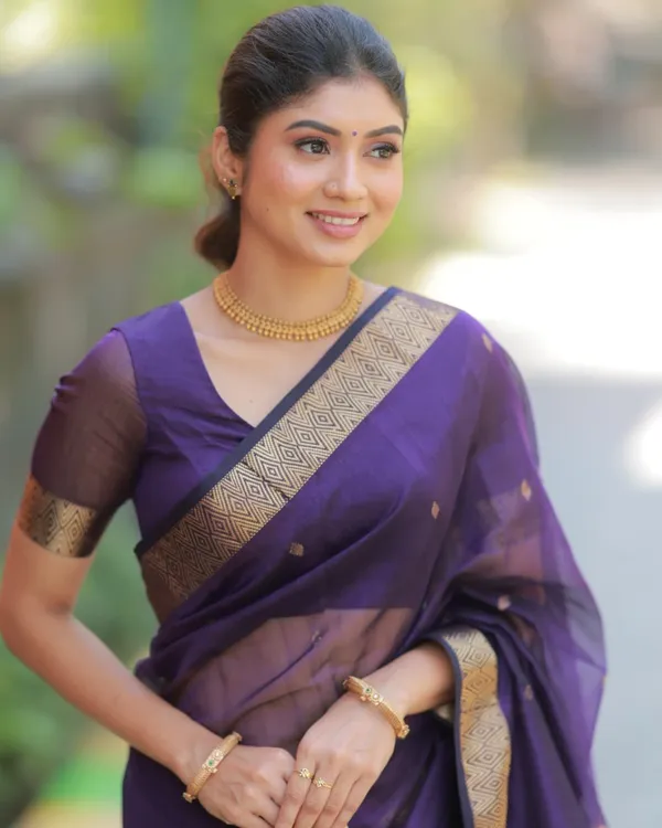Navy_Blue_Color_Premium_Cotton_Silk_Saree_With_Classy_Blouse