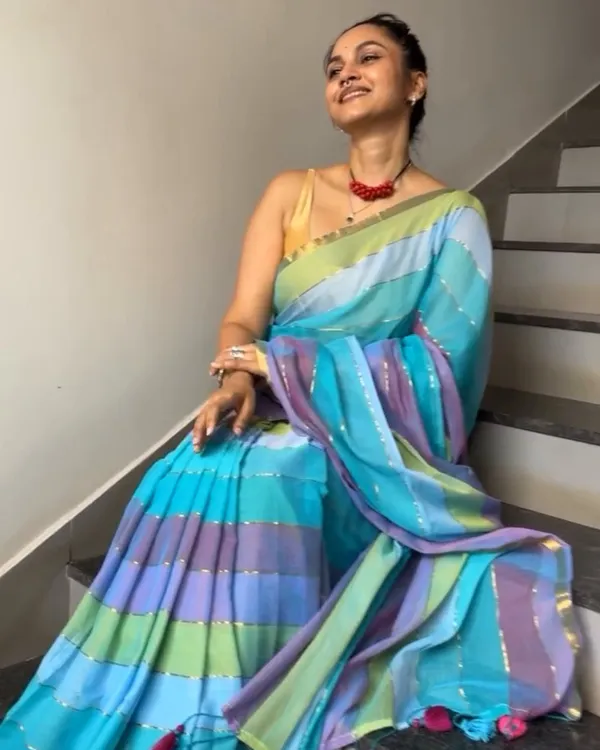 Megha_Kamal_-_Blue_&_Pink_Multi-Stripe_Saree_with_Blouse_Piece