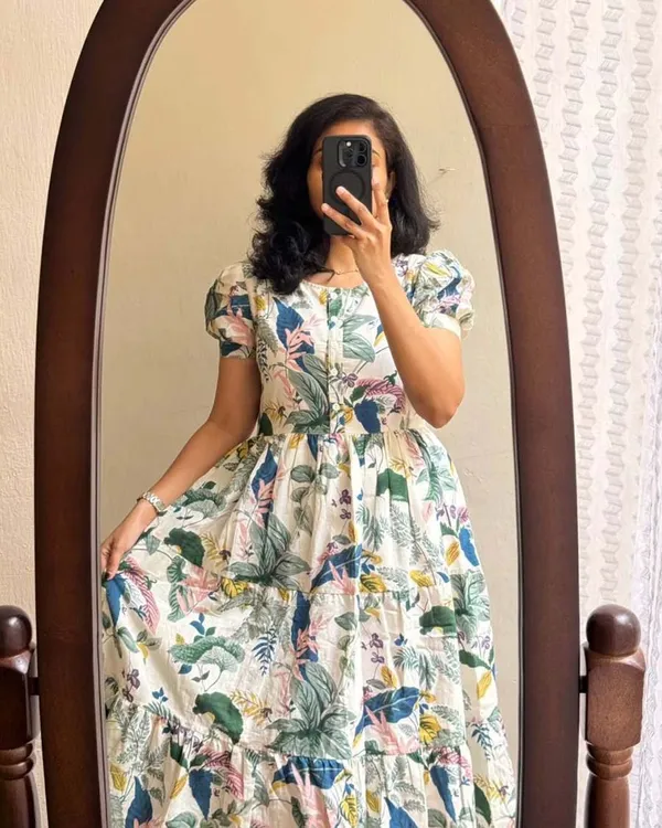 Multipure_Cotton_One_Piece_Dress_Fully_Stitched_-_Floral_Print_Design_Ready_To_Wear_For_Women_For_Women
