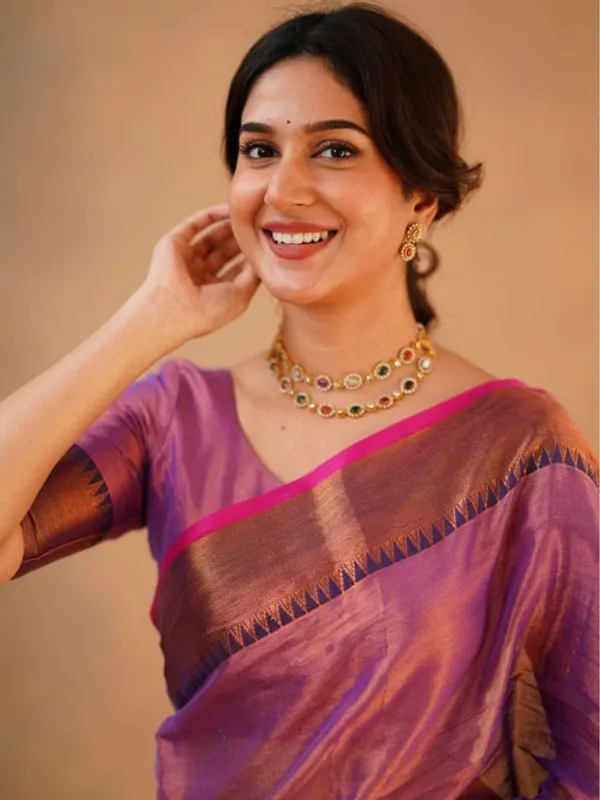Lavender_Tissue_Cotton_Saree_with_Copper_Border_&_Blouse_Piece