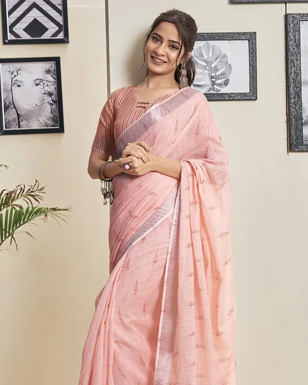 Pink_Color_1_-_Minute_Ready_to_Wear_Mulmul_Cotton_Saree_with_Blouse_Piece