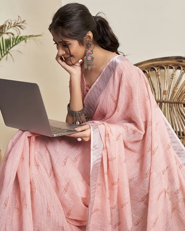 Pink_Color_1_-_Minute_Ready_to_Wear_Mulmul_Cotton_Saree_with_Blouse_Piece