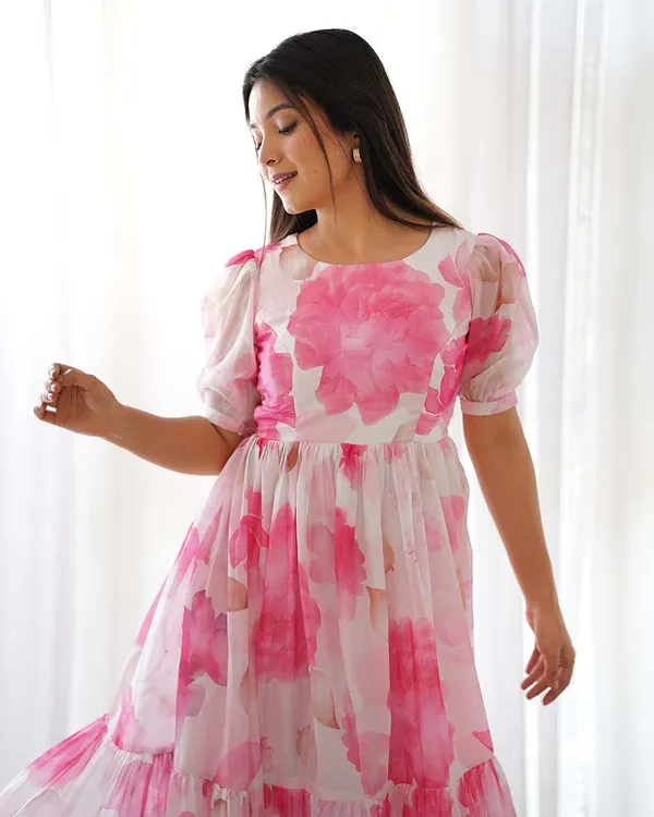 Pink_Georgette_One_Piece_Dress_Fully_Stitched_-_Pink_Floral_Ready_To_Wear_For_Women