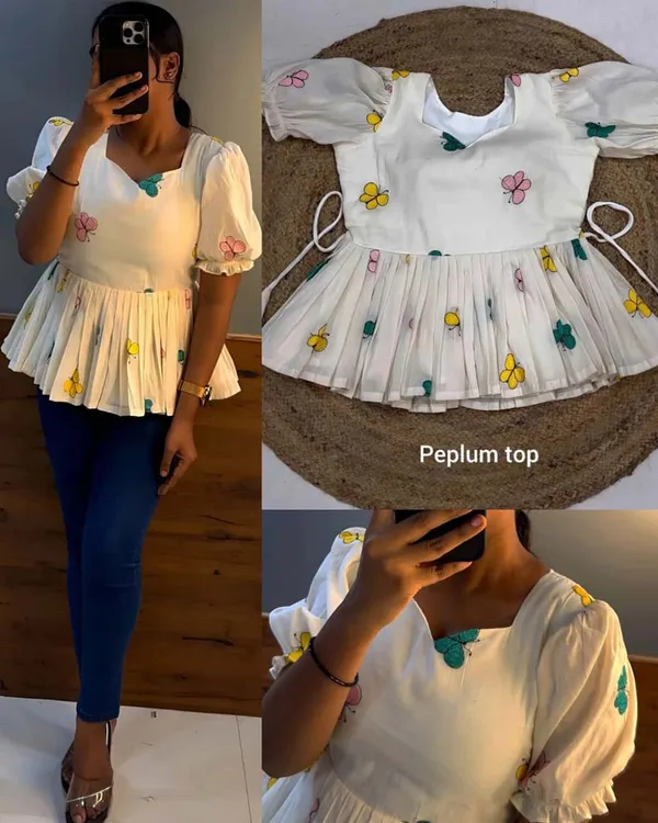 White_Cotton_One_Piece_Dress_Fully_Stitched_-_Butterfly_Ready_To_Wear_For_Women