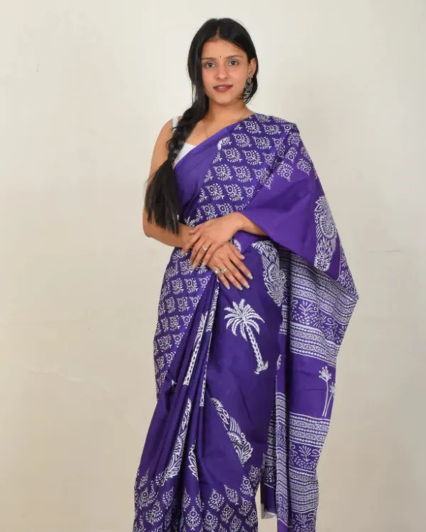 Purple_Color_1_-_Minute_Ready_to_Wear_Mulmul_Cotton_Saree_with_Blouse_Piece