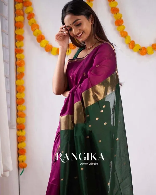 Pink_Color_Premium_Cotton_Silk_Saree_With_Classy_Blouse_and_tassels