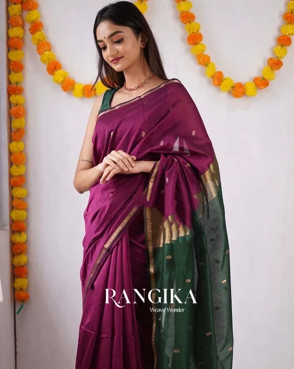 Pink_Color_Premium_Cotton_Silk_Saree_With_Classy_Blouse_and_tassels