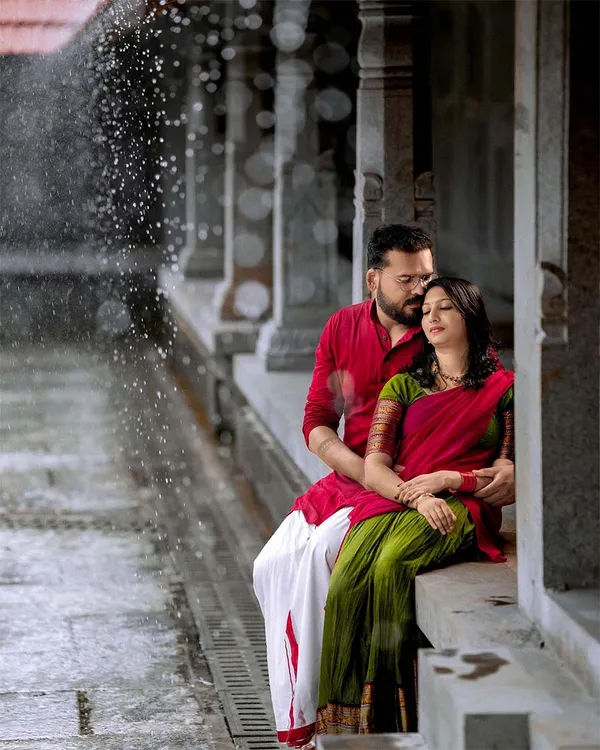 Light_Green_And_Red_Kanchipuram_Zari_Weaving_Half_Saree_With_Blouse___Silk_Dupatta