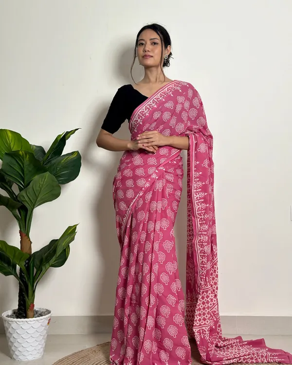 Pink__Color_1_Minute_Ready_To_Wear_Mulmul_Cotton_Digital_Printed_Saree_With_Pocket