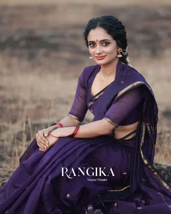 Purple_Premium_Cotton_Silk_Saree_With_Classy_Blouse_and_tassels