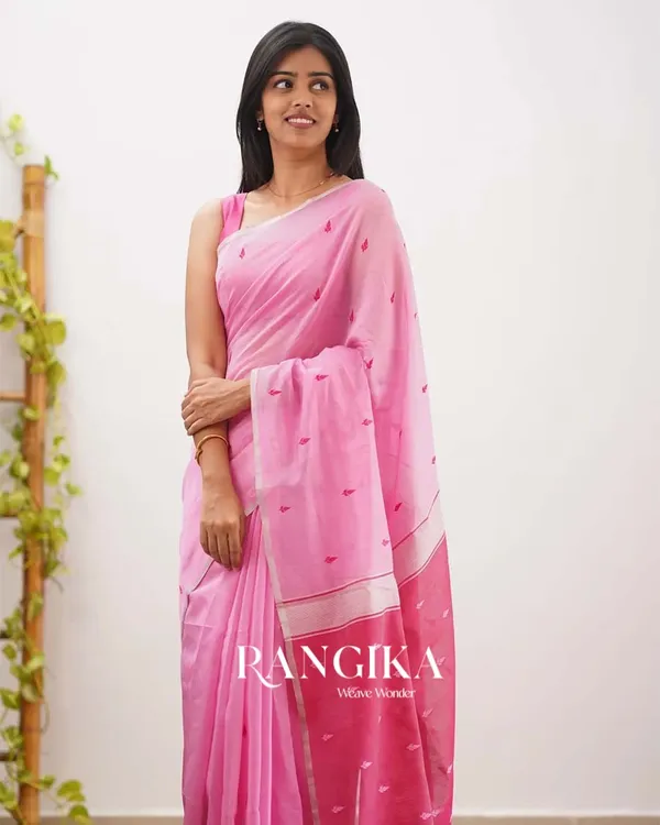 Pink_Color_Cotton_Silk_Saree_with_Calssy_Blouse_and_tassels