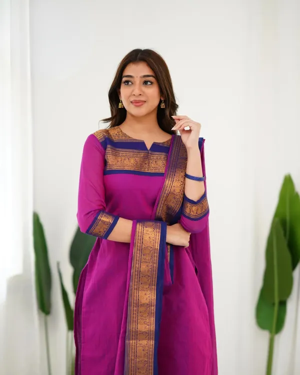Purple_Cotton_Salwar_With_Dupatta_For_Women