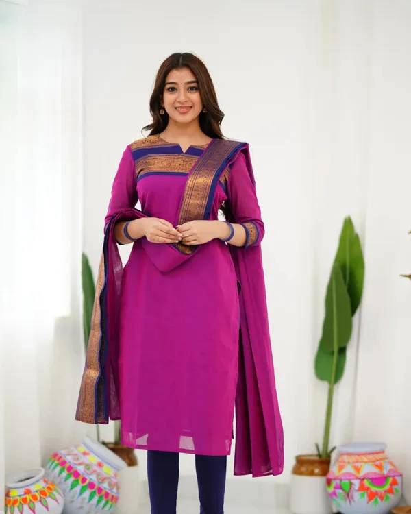 Purple_Cotton_Salwar_With_Dupatta_For_Women