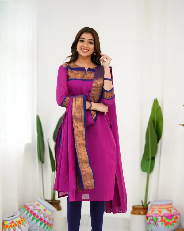 Purple_Cotton_Salwar_With_Dupatta_For_Women