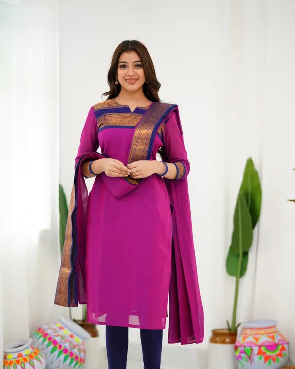 Purple_Cotton_Salwar_With_Dupatta_For_Women
