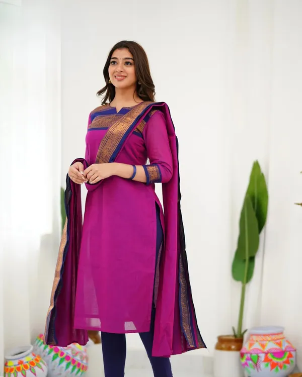 Purple_Cotton_Salwar_With_Dupatta_For_Women