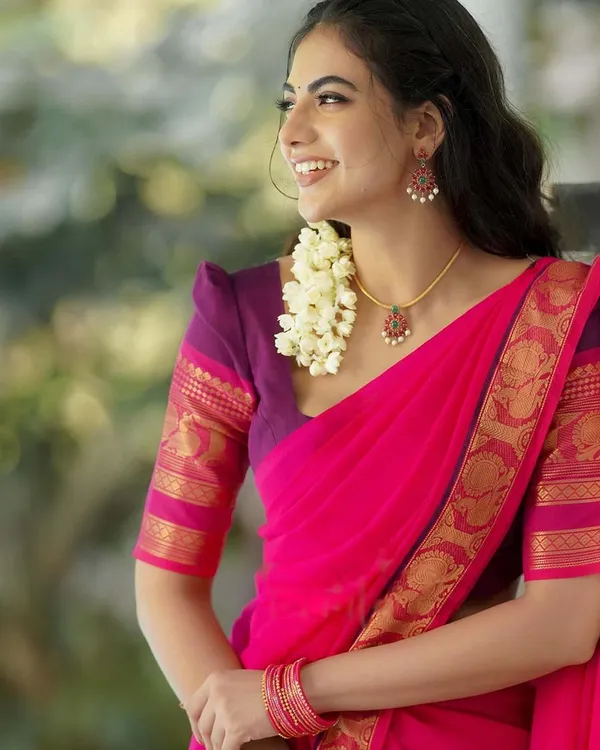 Purple_And_Pink_Kanchipuram_Zari_Weaving_Half_Saree_With_Blouse___Silk_Dupatta