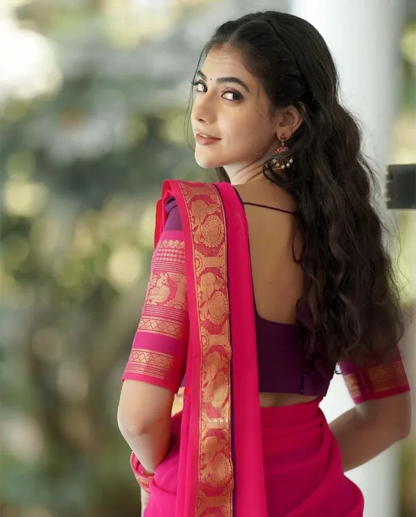 Purple_And_Pink_Kanchipuram_Zari_Weaving_Half_Saree_With_Blouse___Silk_Dupatta