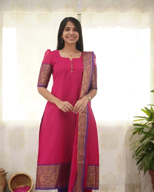 Pink_Cotton_Salwar_With_Dupatta_For_Women