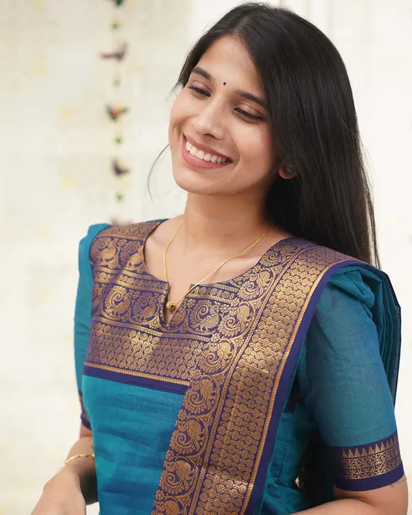 Blue_Cotton_Salwar_With_Dupatta_For_Women
