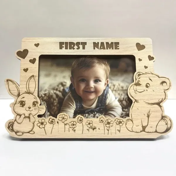 Customizable_Name_&_Date_Frame_For_1St_Birthday_|_Engraved_On_Wood
